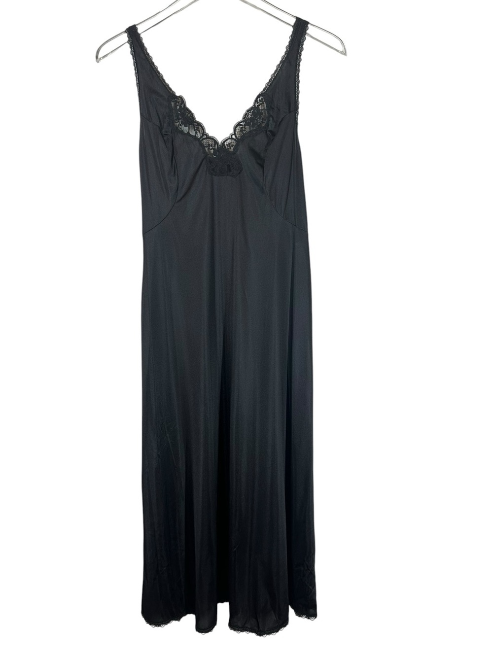 DIXIE BELLE Lingerie Women's 36 Black Lace Long Slip Dress USA #01774 Style